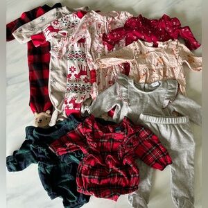 Baby Girl clothing lot, Holiday/Winter/Christmas 0-3 months